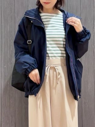 meiさんの「SHOO･LA･RUE｜【S-LL/洗濯機可】着こなしいろいろ 首元すっきりボートネック ボーダーロンT」を使ったコーディネート