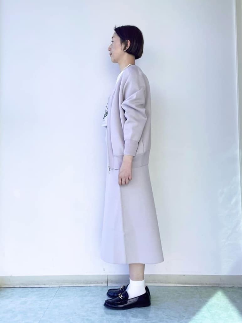 aliceさんの「UNTITLED｜◆【軽羽織り/セットアップ可】ジップアップニットカーディガン」を使ったコーディネート