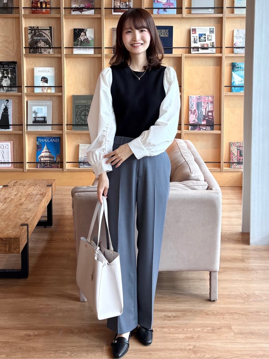 みさかさんの「index｜シャーリングドッキングニット【洗濯機OK】」を使ったコーディネート