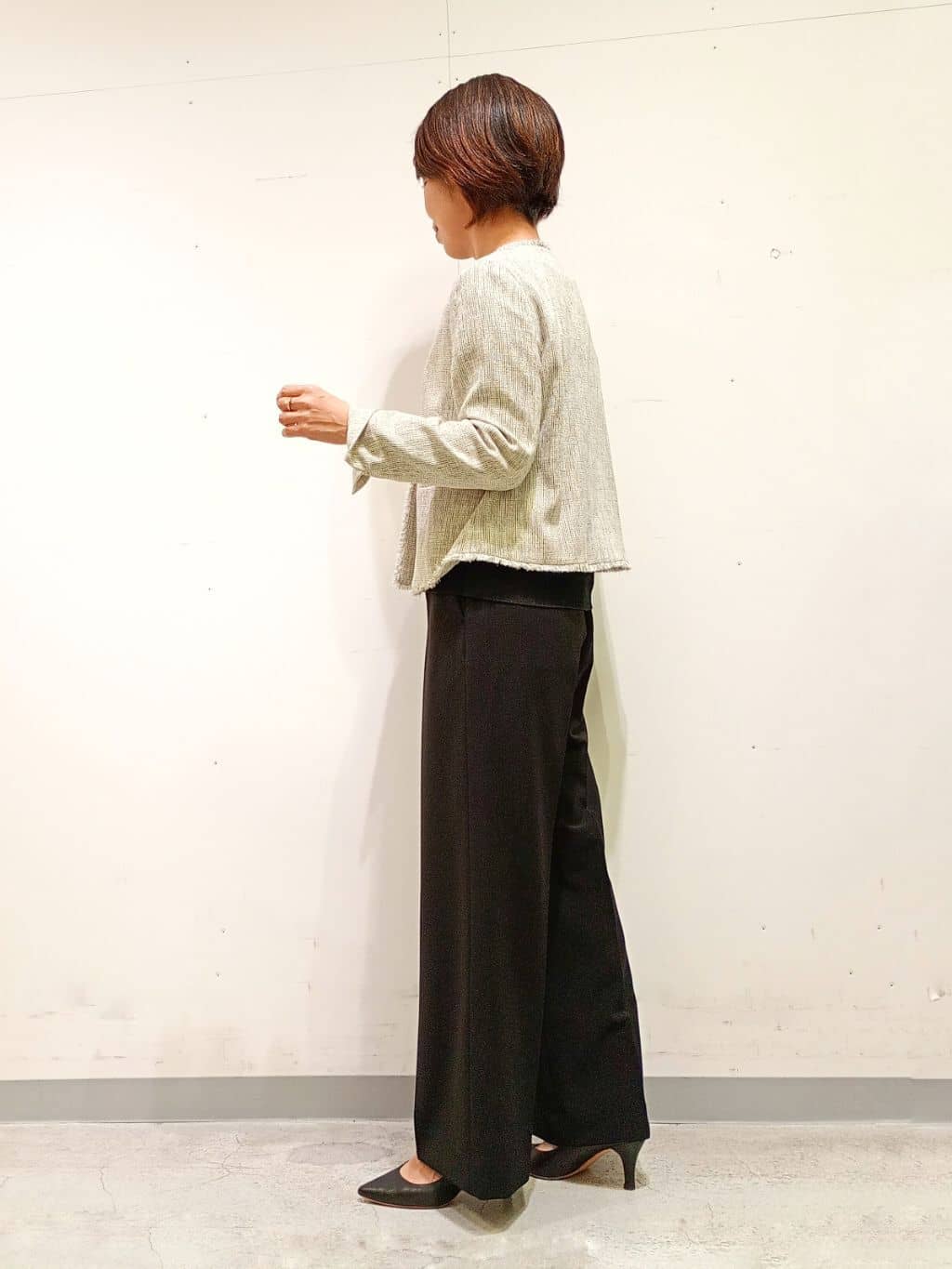 Kさんの「INDIVI｜【軽量／SETUP可能】ストレッチツイードジャケット」を使ったコーディネート