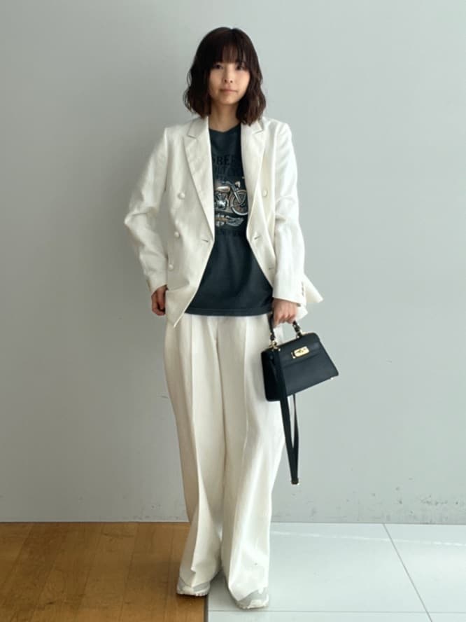 misaさんの「DRESSTERIOR｜【セットアップ可】リネンブレンドダブルブレストジャケット」を使ったコーディネート
