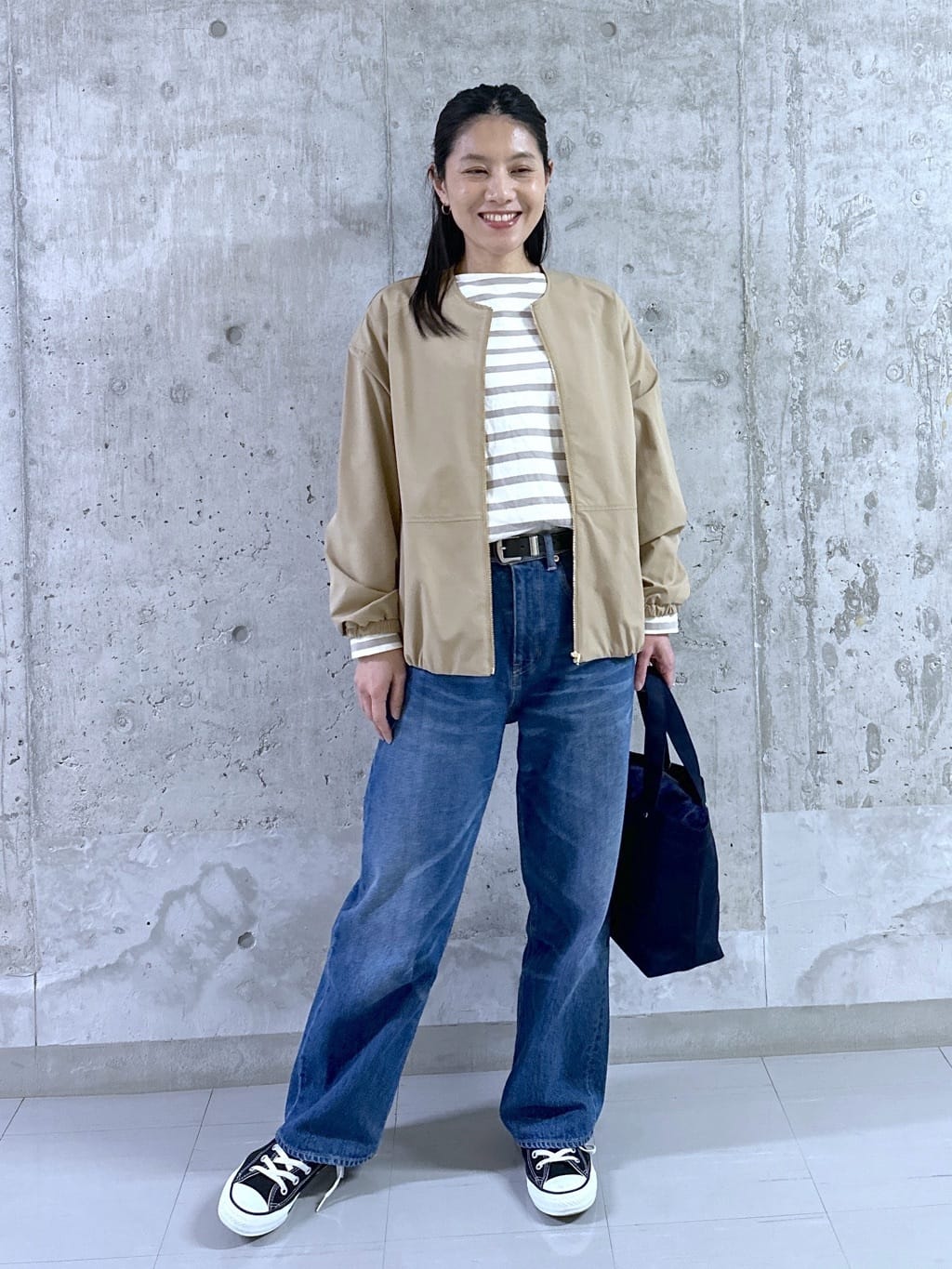 kumiさんの「Dessin｜【洗える】クルーネックボーダーカットソー」を使ったコーディネート