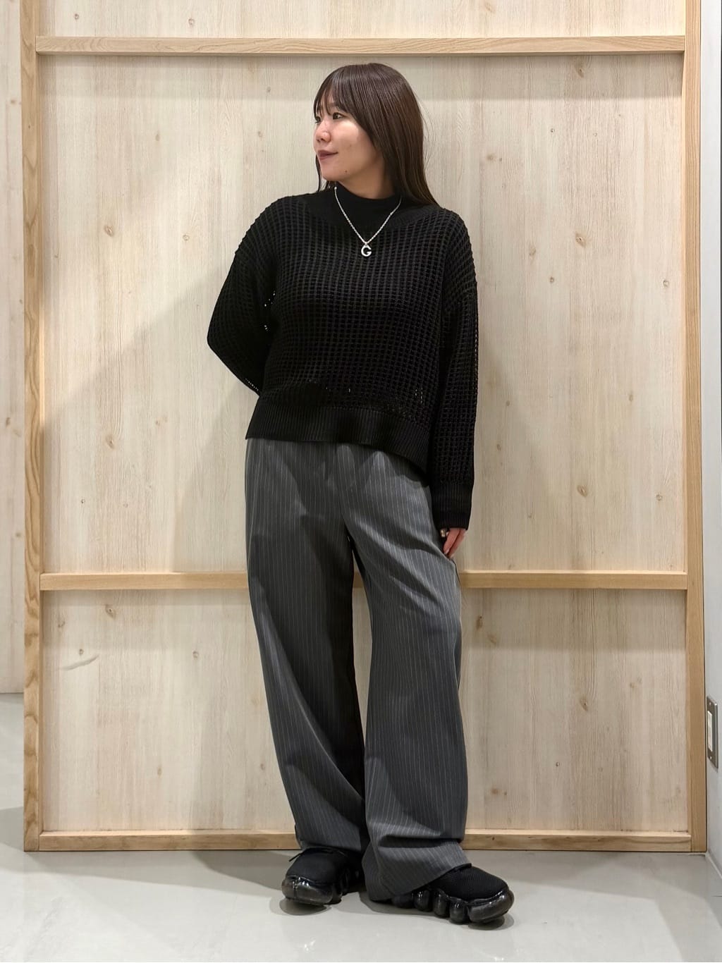 nanaさんの「THE SHOP TK｜メッシュニットプルオーバー」を使ったコーディネート
