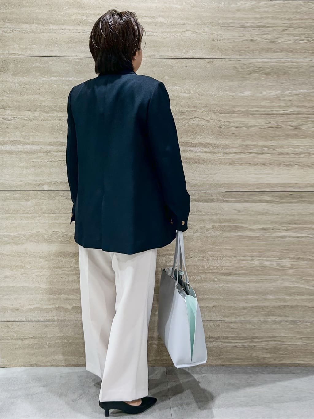 NAMIさんの「OPAQUE.CLIP｜金ボタンダブルブレストテーラードジャケット／セットアップ対応【洗える】」を使ったコーディネート