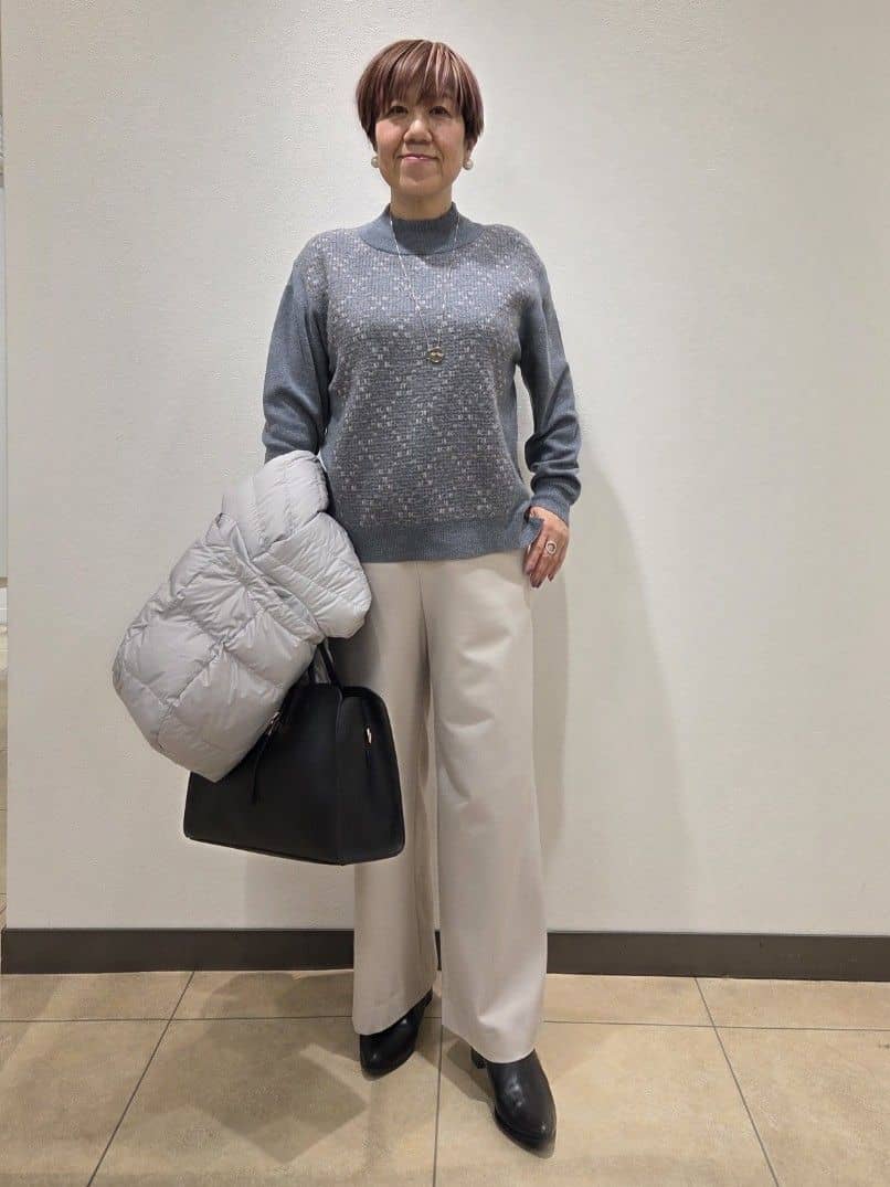 yoshiさんの「Reflect｜アーガイル柄ハイネックニット」を使ったコーディネート