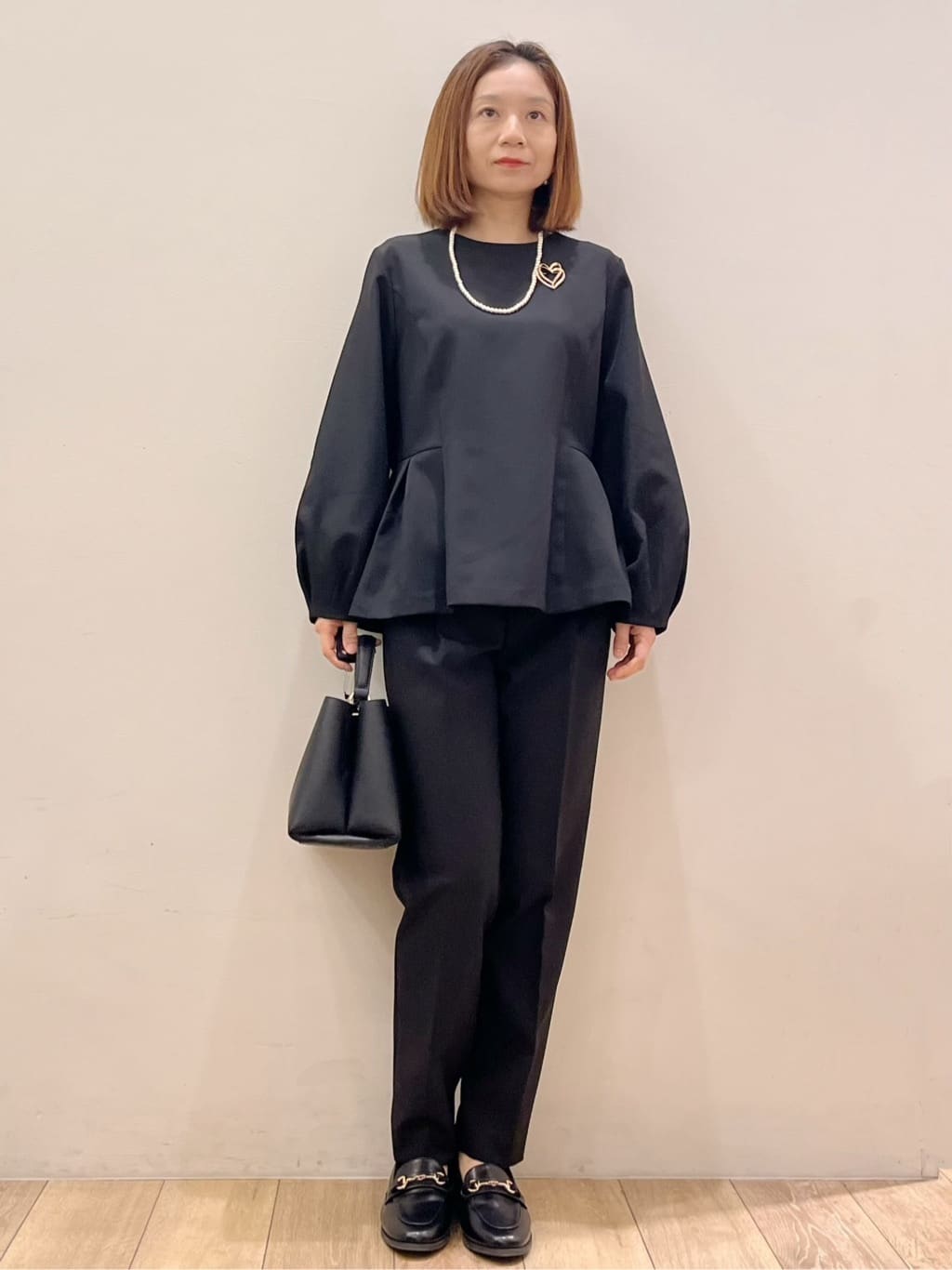 kcさんの「OPAQUE.CLIP｜ガラスパールロングネックレス」を使ったコーディネート