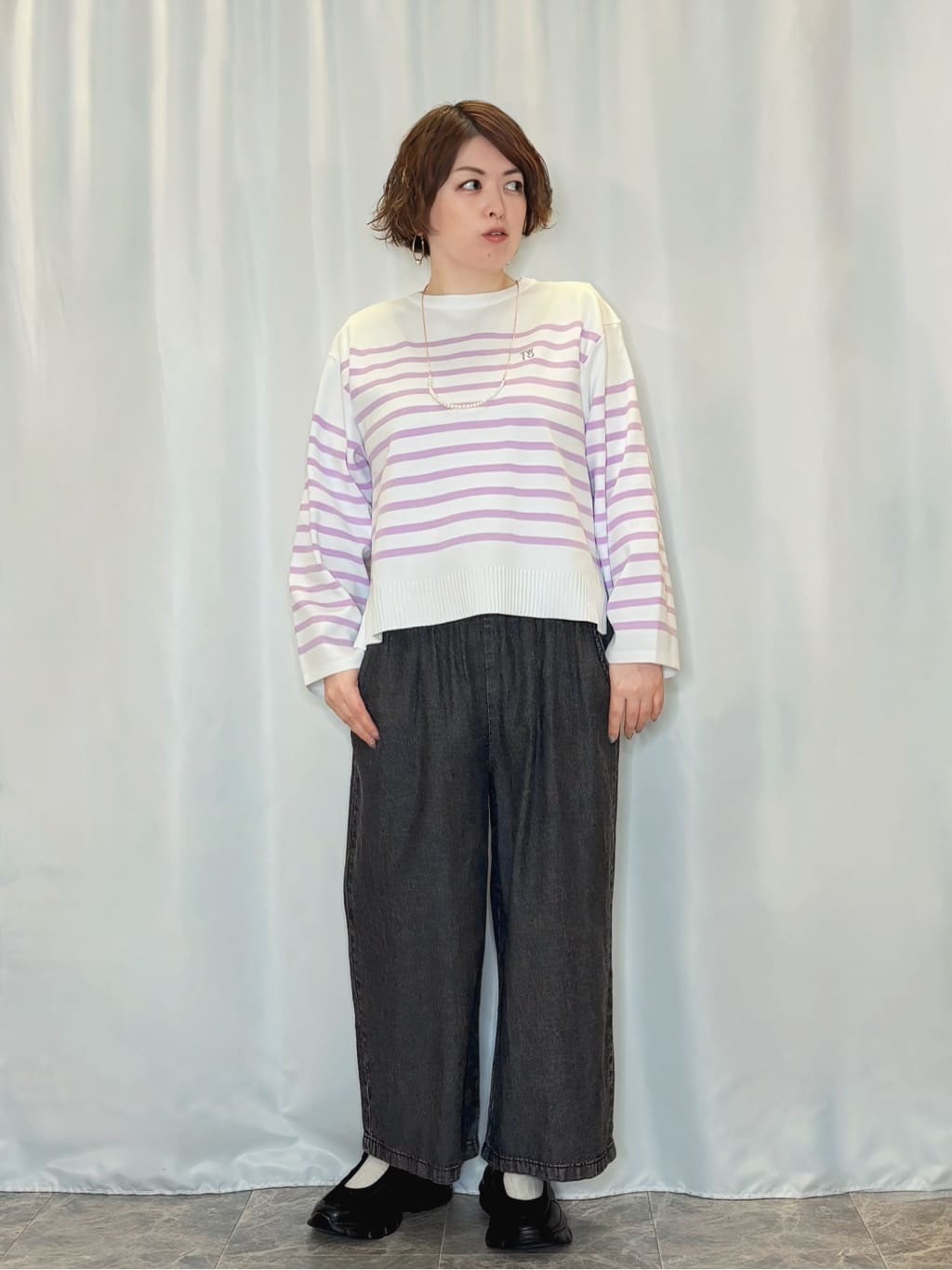 たみさんの「SHOO･LA･RUE｜楽にきちんと見られたい　大人カジュアルボーダーニット」を使ったコーディネート