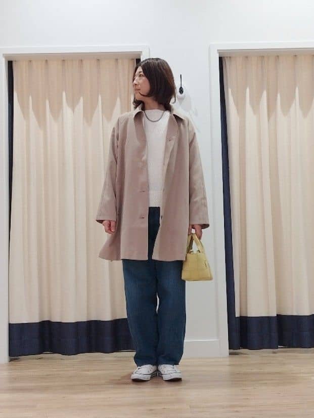 HIROさんの「Dessin｜【花粉ガード/撥水加工/洗える】ステンカラースプリングコート」を使ったコーディネート