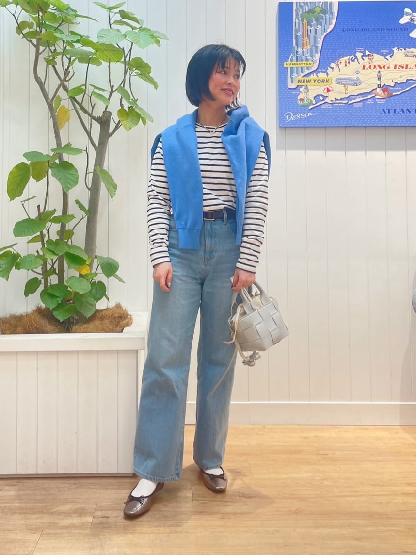 mikaさんの「Dessin｜【洗える】シャツテールロングTシャツ」を使ったコーディネート