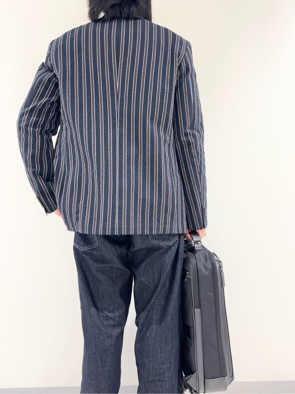 及川さんの「TAKEO KIKUCHI｜【BOWLER HAT LABEL】サッカーストライプ ダブルジャケット」を使ったコーディネート