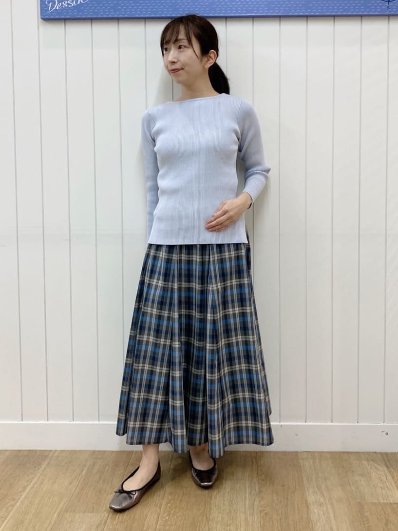 yoshiさんの「Dessin｜【洗える】ボートネックリブニット」を使ったコーディネート