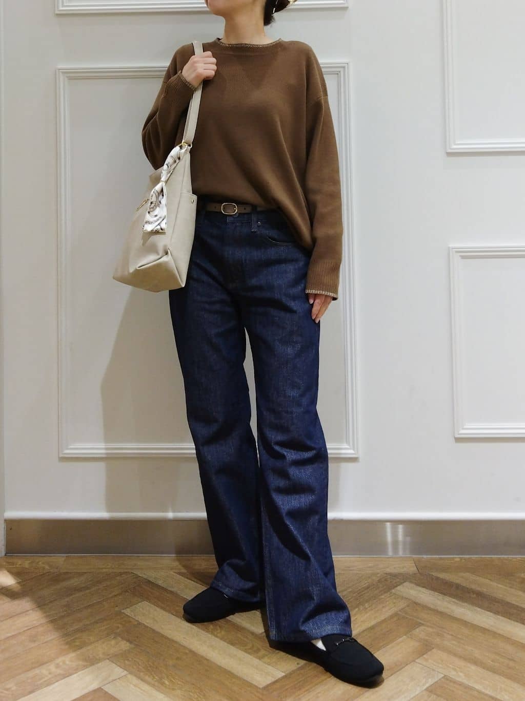 おとうふさんの「SHOO･LA･RUE｜【SHOO・LA・RUE DENIM/SS-LL】程よい厚みの ストレートデニムパンツ（10.5オン」を使ったコーディネート