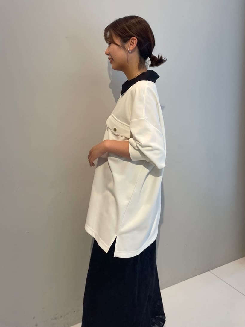 abeさんの「tk.TAKEO KIKUCHI｜ハードポンチクレリックハーフジップカットソー/ポケット/襟配色/バイカラー」を使ったコーディネート