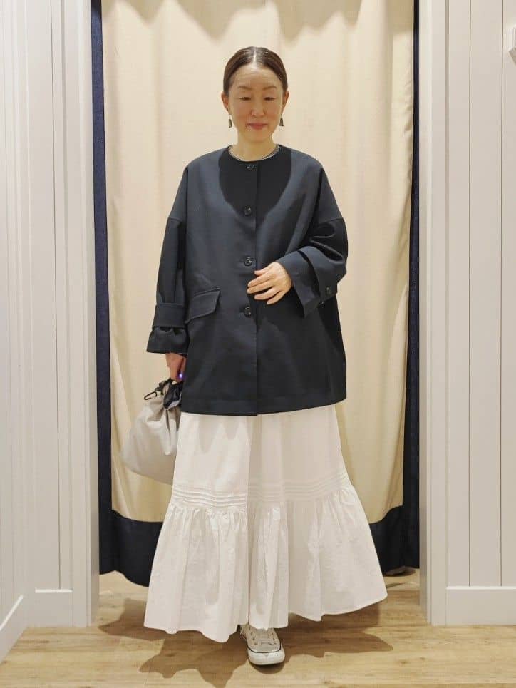 toyaさんの「Dessin｜【花粉ガード/撥水加工/洗える】クルーネックスプリングコート」を使ったコーディネート