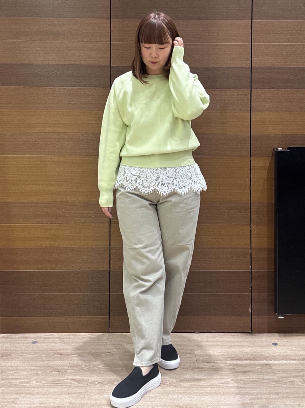 yumeさんの「OPAQUE.CLIP｜スウェットライクニット【洗濯機OK】」を使ったコーディネート
