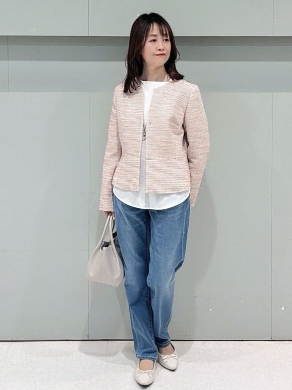 makiさんの「UNTITLED｜【洗える/レイヤードTシャツ】ラウンドテールジャージプルオーバー」を使ったコーディネート