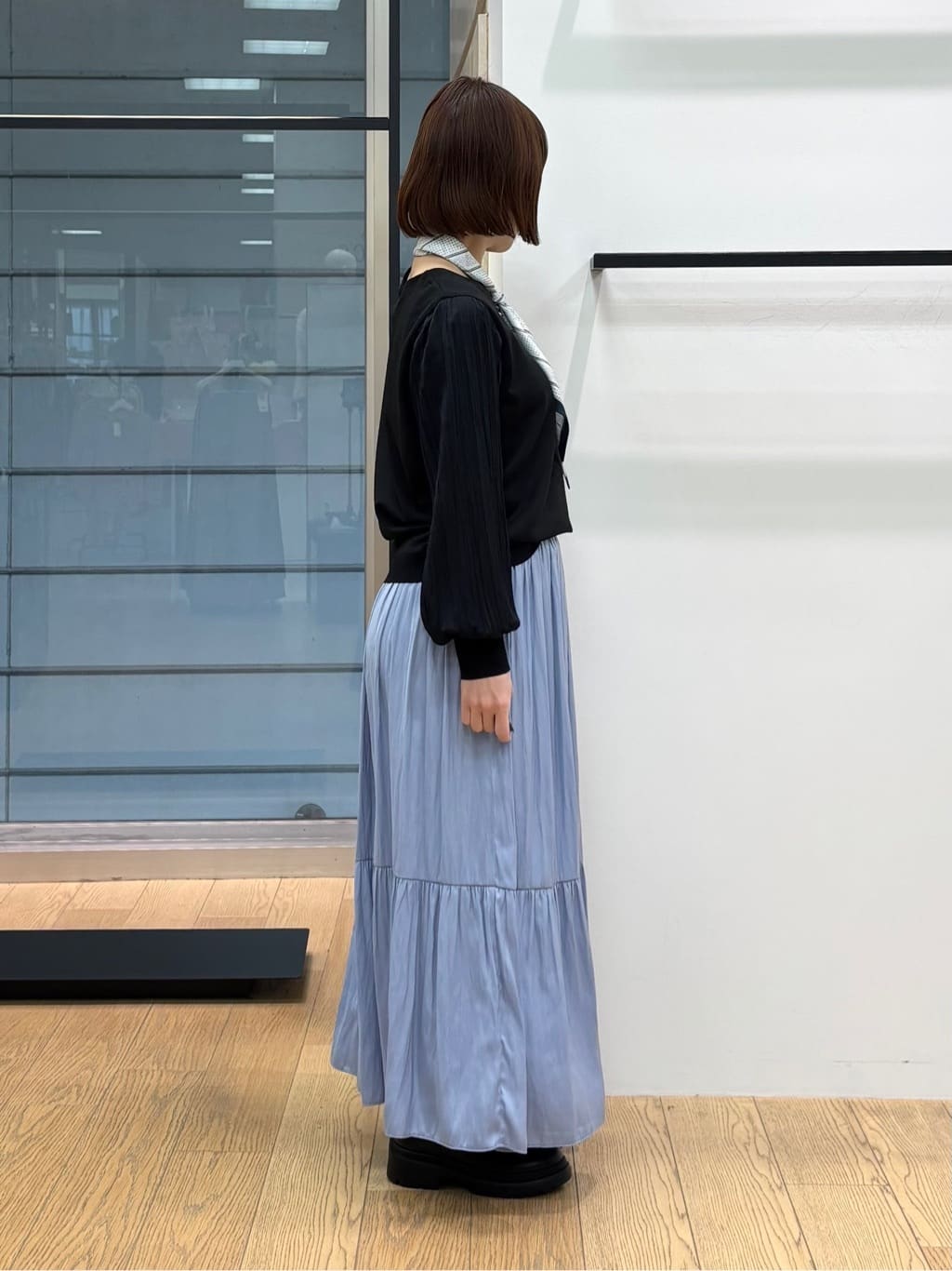 asamiさんの「INDIVI｜【洗える／華やか】袖プリーツニット」を使ったコーディネート