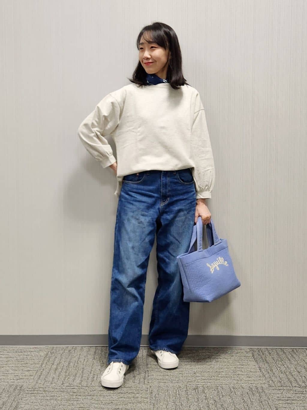 naraさんの「Dessin｜【360度可愛い・洗える】バックヘンリーカットソー」を使ったコーディネート
