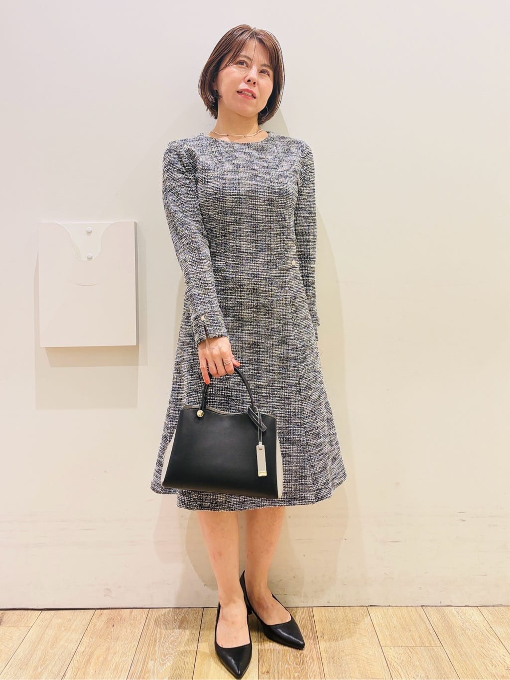 YUKOさんの「index｜《通勤／セットアップ対応》ノーカラーツイードジャケット【洗濯機OK】」を使ったコーディネート