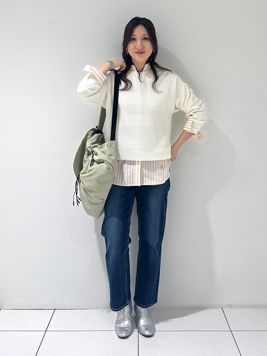 そんさんの「INDIVI｜【洗える／キレイ色】体型カバー無縫製ニット」を使ったコーディネート