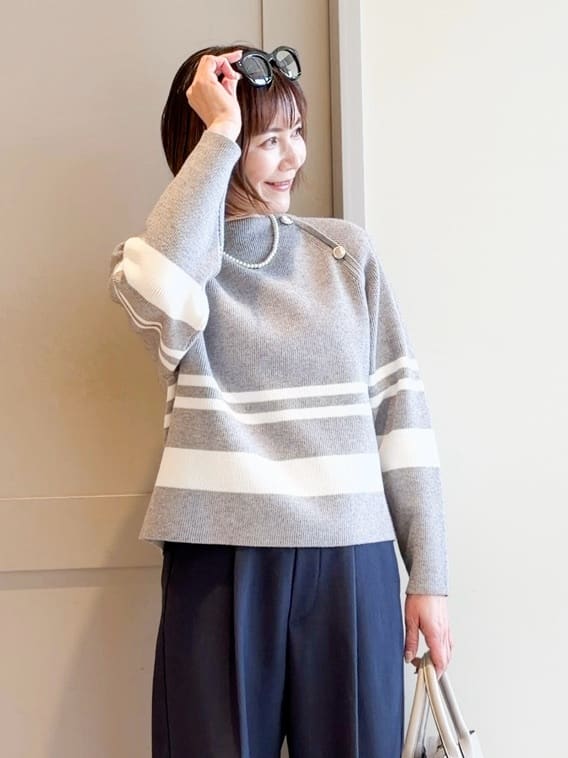 yamakoさんの「grove｜スタイリングが上品に決まる、ウールライクワイドパンツ」を使ったコーディネート