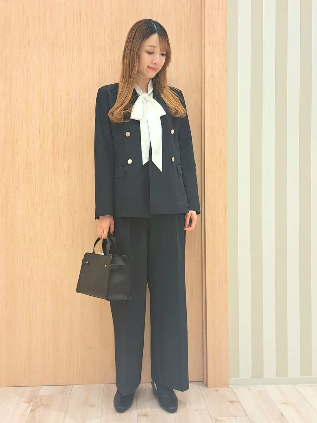 kanaさんの「SHOO･LA･RUE｜【セットアップ可/S-LL/洗濯機可】マニッシュに決まる ダブルブレストジャケット」を使ったコーディネート