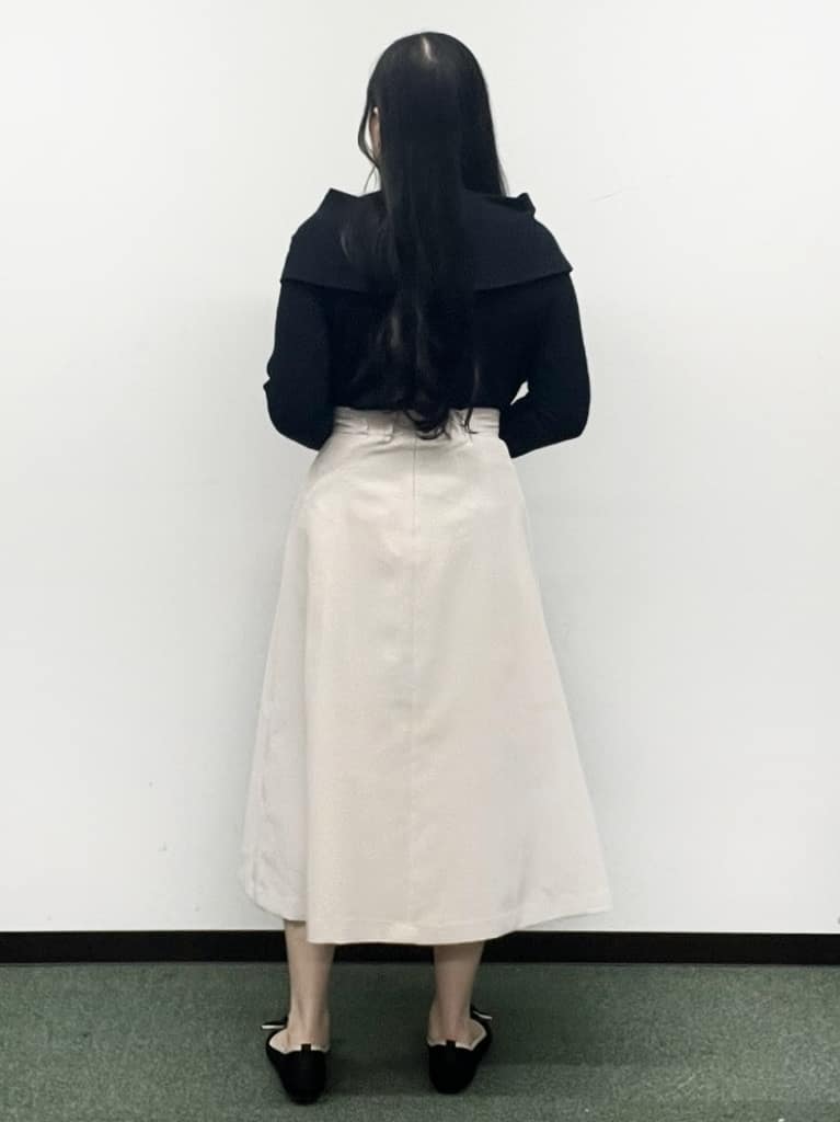 Hitomiさんの「index｜オフショルリボンリブニット【洗濯機OK】」を使ったコーディネート