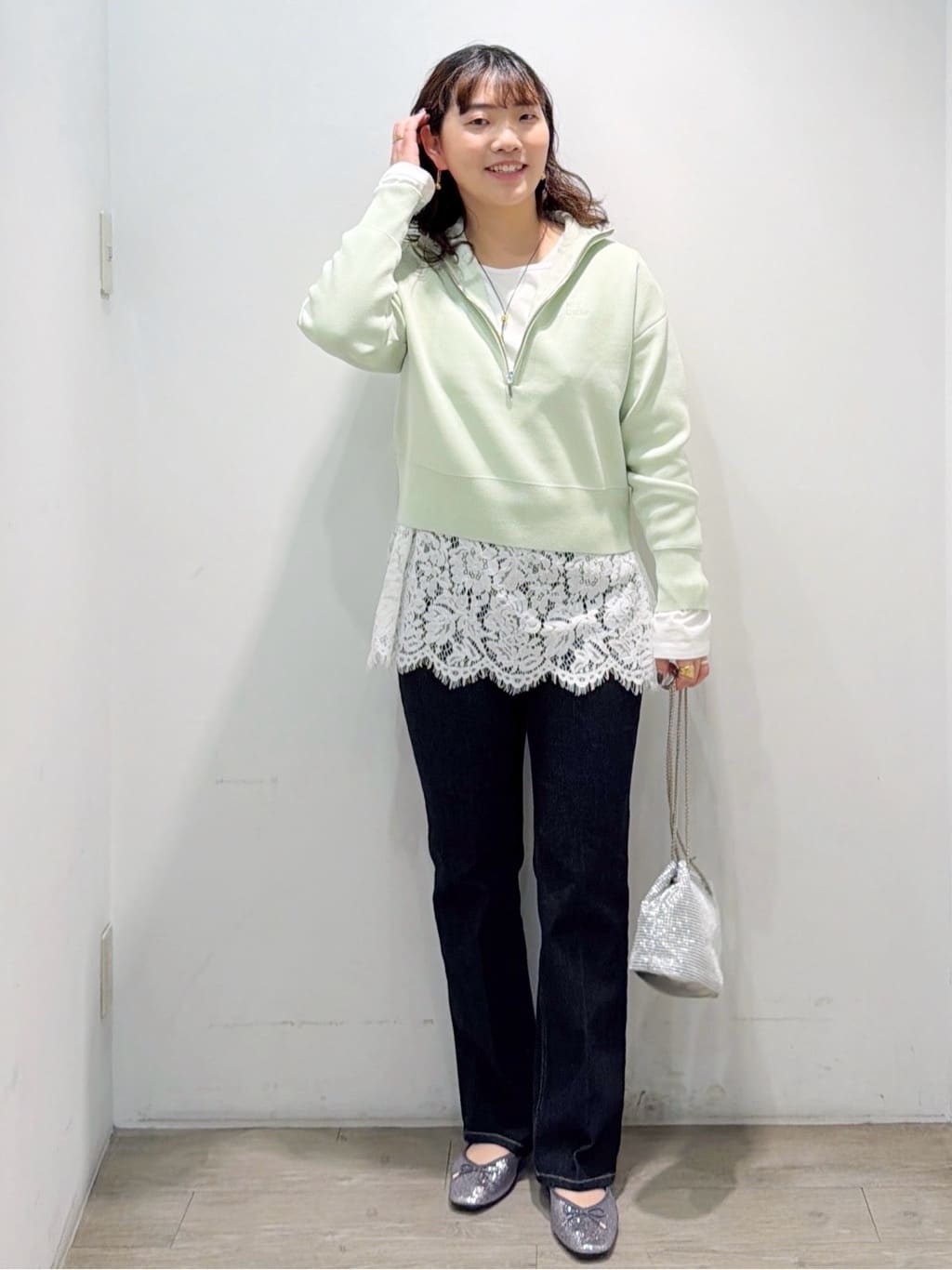 sumicaさんの「OPAQUE.CLIP｜ハーフZIP刺繍ロゴニット【洗濯機OK】」を使ったコーディネート