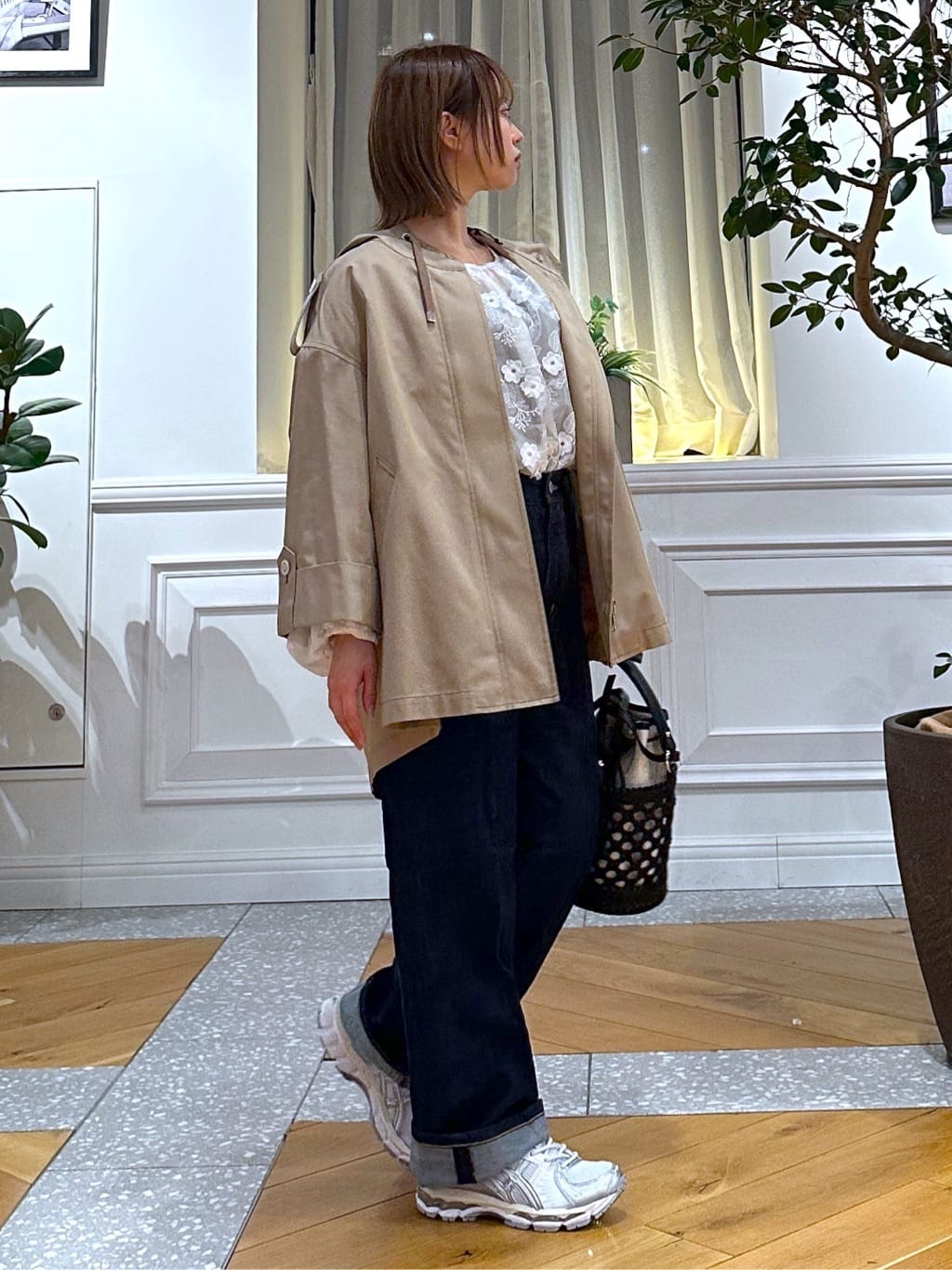 なべこさんの「DRESSTERIOR｜【ウォッシャブル/撥水素材】Ａライン ショートモッズコート」を使ったコーディネート