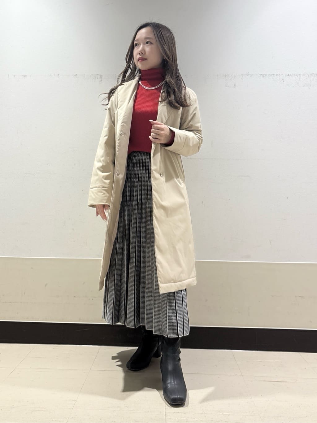 kahoさんの「INDIVI｜【洗える／毛玉になりにくい】エクストラファインウール リブタートルニット」を使ったコーディネート