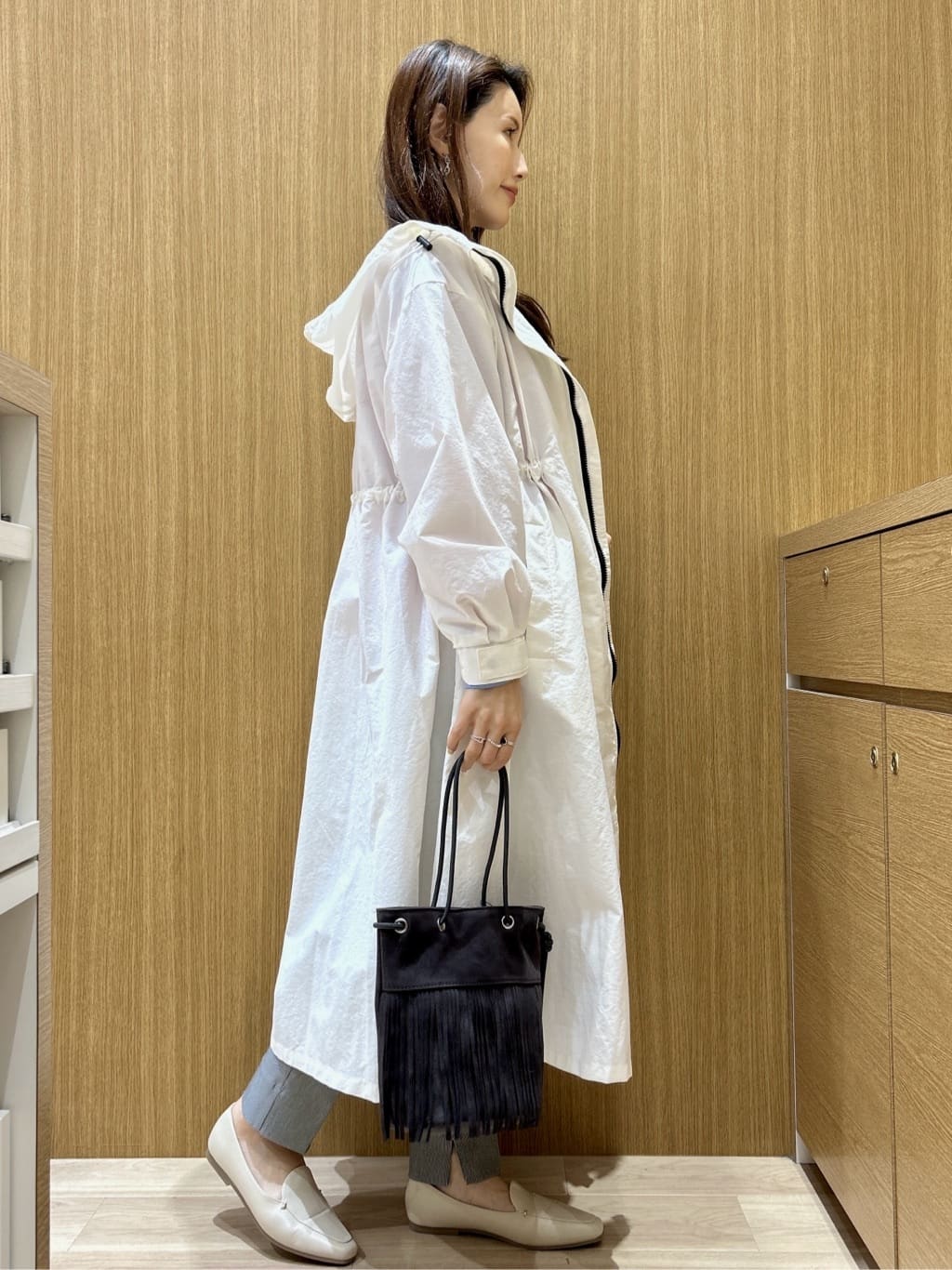 maiさんの「OPAQUE.CLIP｜撥水フードZIPロングコート【洗濯機OK】」を使ったコーディネート