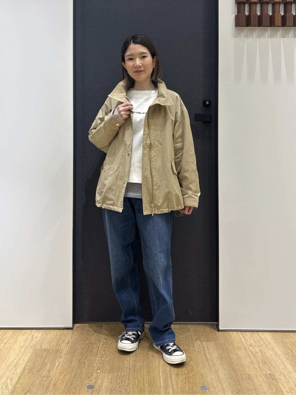 risaさんの「Dessin｜【撥水/2WAY】フーディーブルゾン」を使ったコーディネート