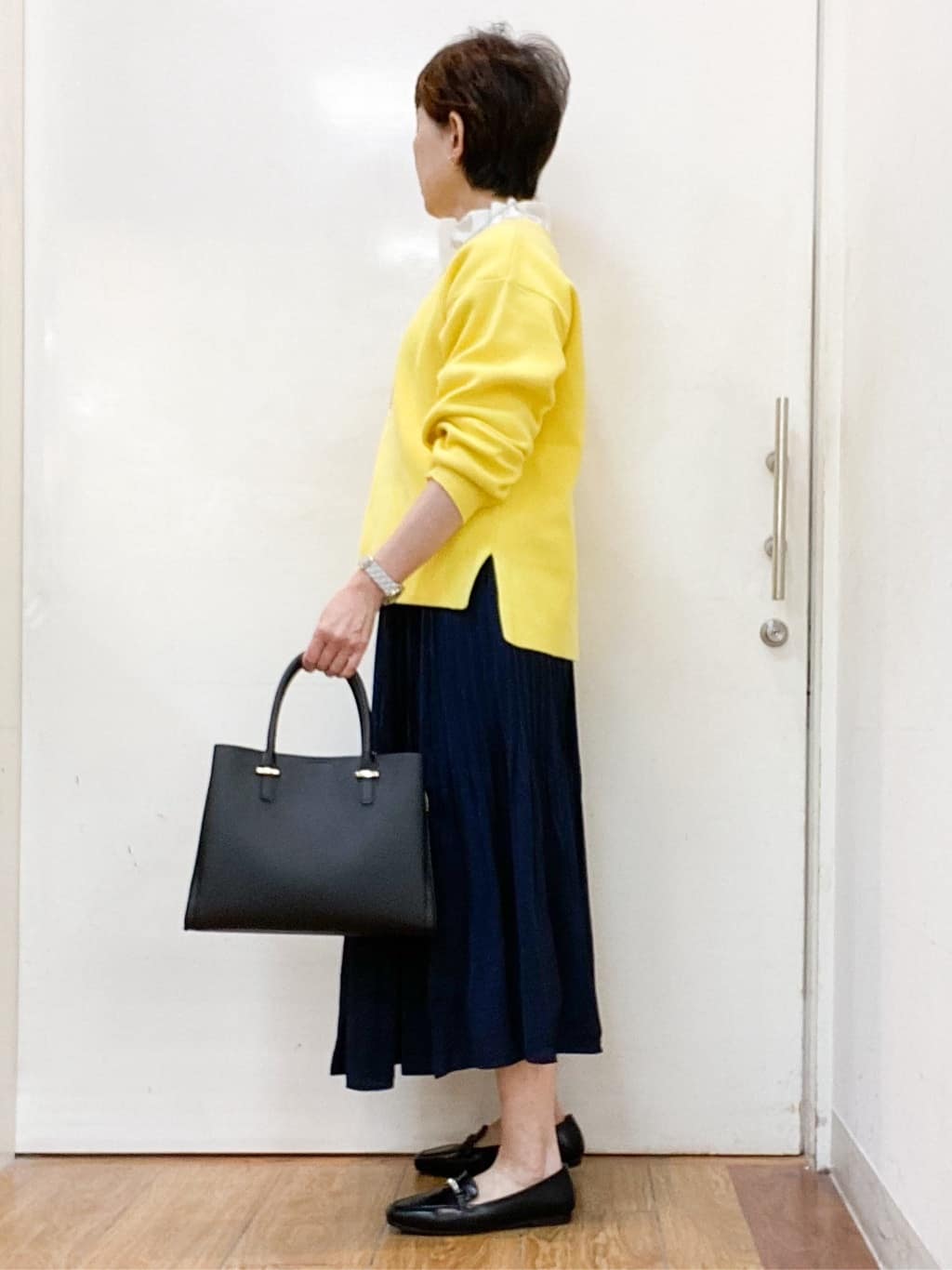 みぃさんの「SHOO･LA･RUE｜【S-LL/洗濯機可/体型カバー】大人世代も取り入れやすい スウェットライクニット」を使ったコーディネート