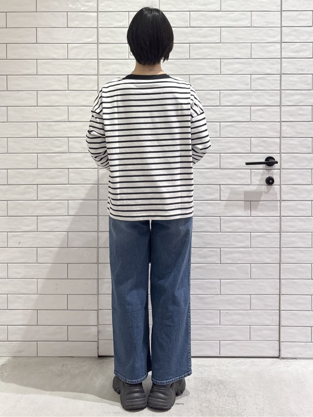 ayumiさんの「OPAQUE.CLIP｜ボーダートップス【洗濯機OK】」を使ったコーディネート