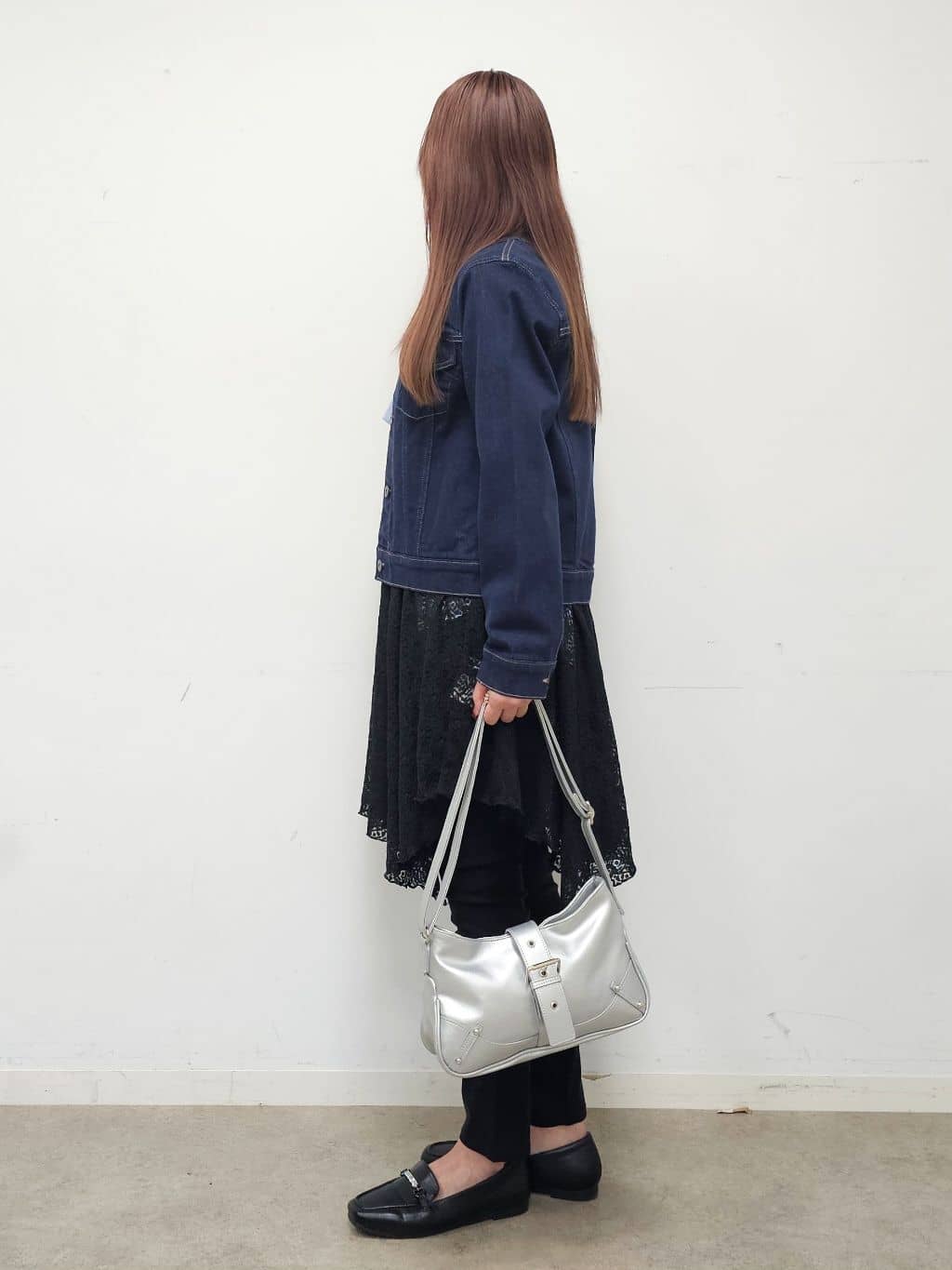 ゆゆさんの「SHOO･LA･RUE｜【SHOO・LA・RUE DENIM/S-LL/高レビュー】大人のための ノーカラーデニムジャケット」を使ったコーディネート