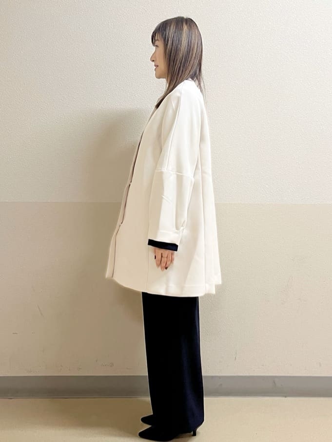 yukariさんの「OPAQUE.CLIP｜フォルムスリーブミドルコート【洗濯機OK】」を使ったコーディネート