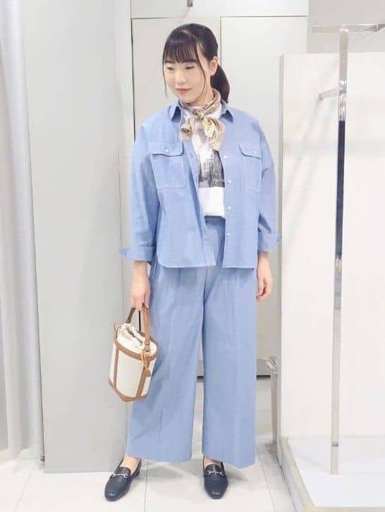 AZUSAさんの「Reflect｜【羽織にも◎】ダンガリーシャツ」を使ったコーディネート