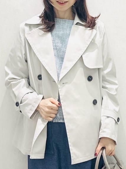 Miwaさんの「UNTITLED｜【定番人気/はっ水/洗える】タスランショートトレンチコート」を使ったコーディネート