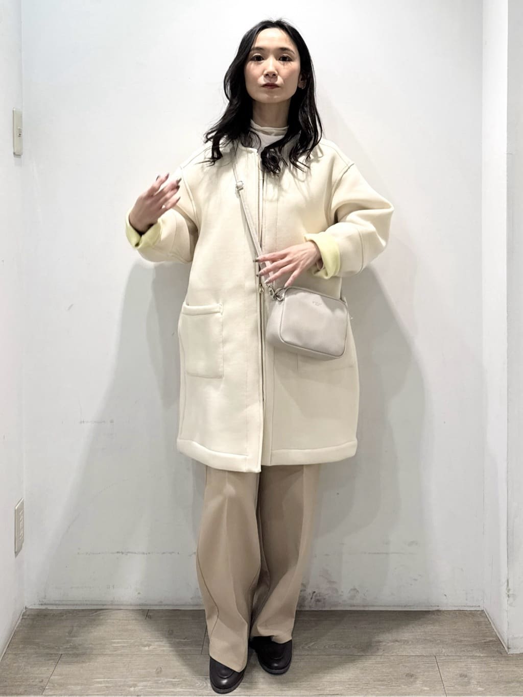 yuicciさんの「OPAQUE.CLIP｜リバーシブル配色ノーカラーコート【洗濯機OK】」を使ったコーディネート
