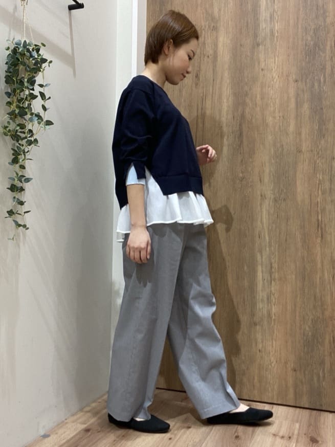 まなしぃさんの「grove｜【ひんやり/洗濯機OK】きれい見えと快適さを両立する　春夏対応ワイドパンツ」を使ったコーディネート