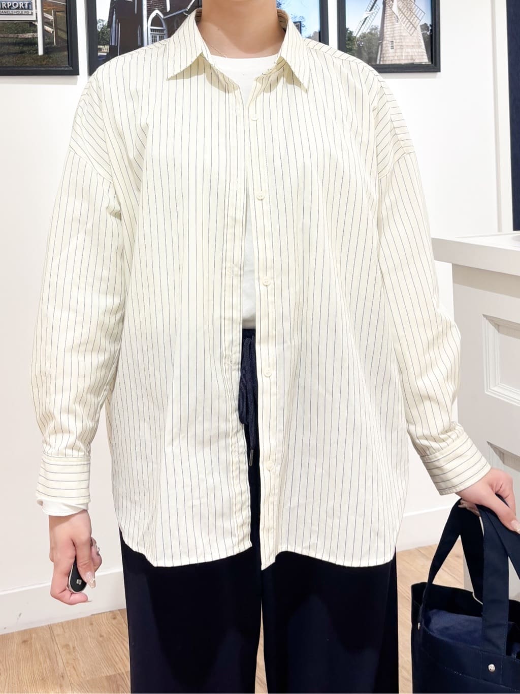 Ririkaさんの「Dessin｜【洗える】バックボタンオーバーシャツ」を使ったコーディネート