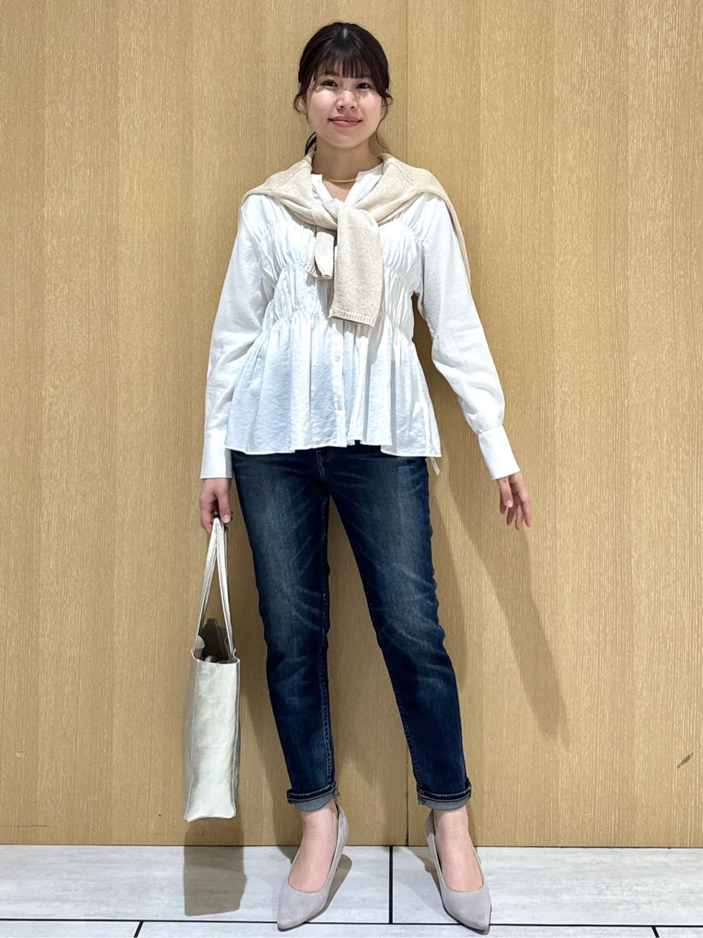 nanaさんの「UNTITLED｜◆【洗える/光沢感】ファンシーヤーンニット」を使ったコーディネート