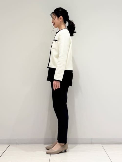 kayoさんの「INDIVI｜【軽量】ブークレジャケット ニットカーディガン」を使ったコーディネート