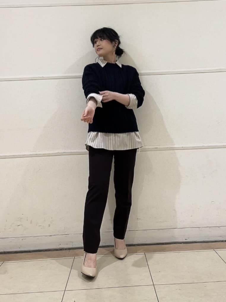 watanabeさんの「UNTITLED｜【洗える】スポンディッシュ ケーブル柄ニット」を使ったコーディネート