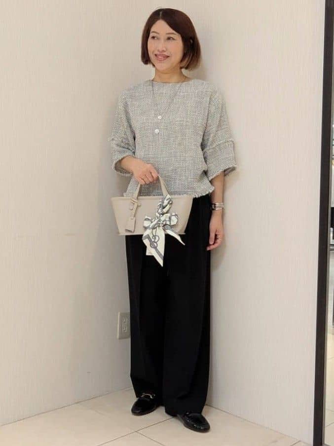 u-macoさんの「UNTITLED｜【洗える/ワイド】ベーシックツータックパンツ」を使ったコーディネート