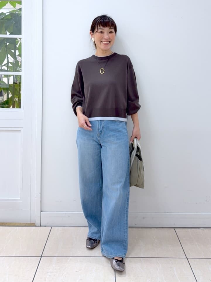 Osawaさんの「Dessin｜【洗える】バイカラーデザインニット」を使ったコーディネート