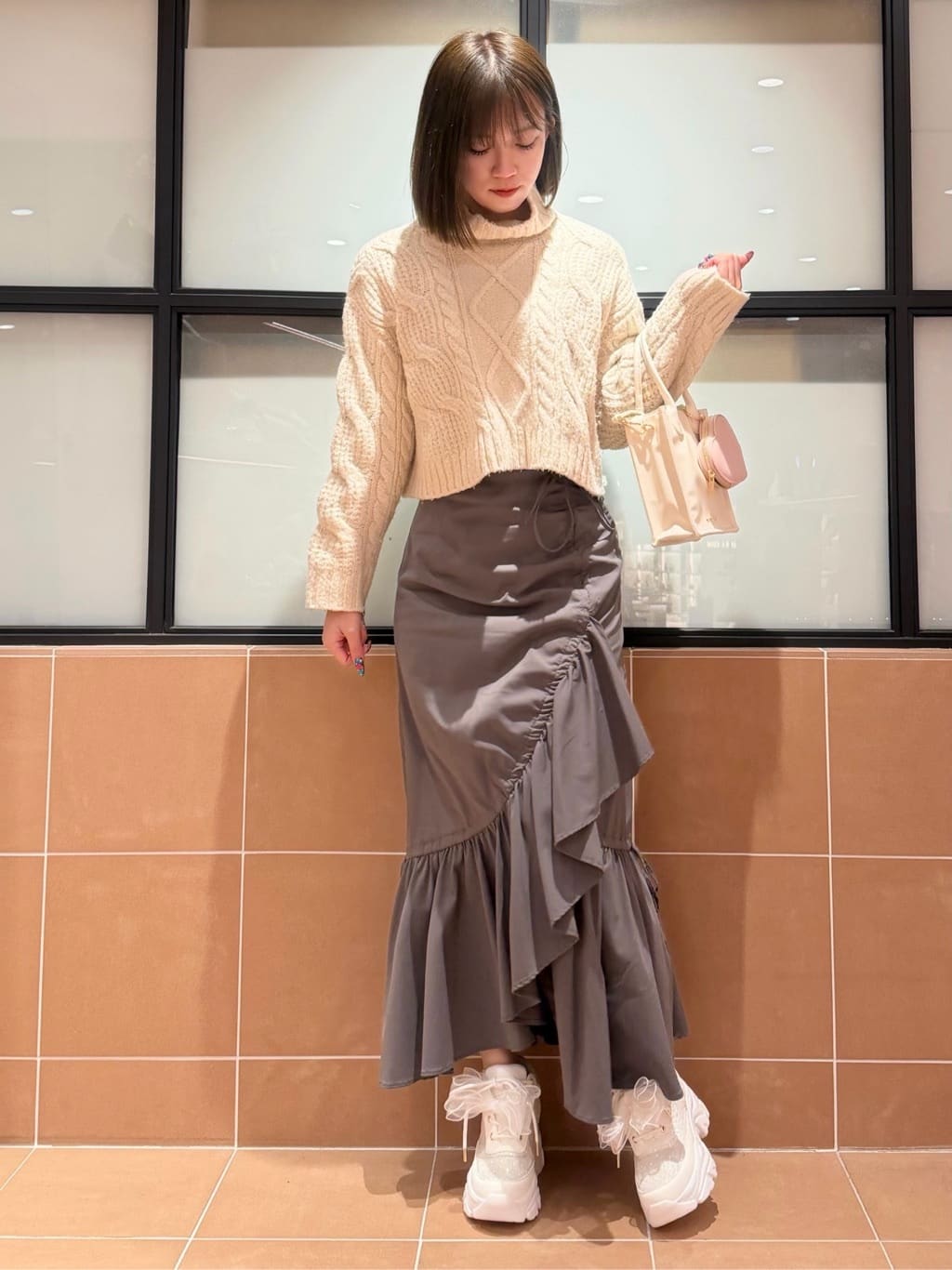 マナミさんの「ESPERANZA｜ハートショルダーバッグ」を使ったコーディネート