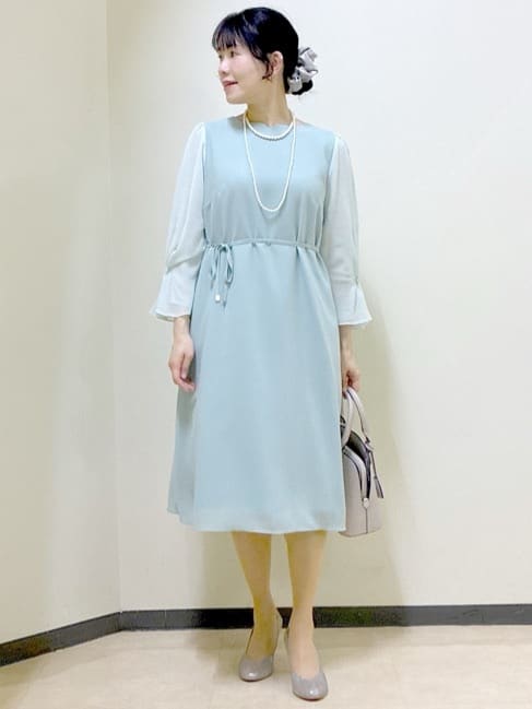  beni_gingerさんの「Reflect｜【SS-4Lサイズ／付属リボン】スリーブデザインジョーゼットワンピース」を使ったコーディネート