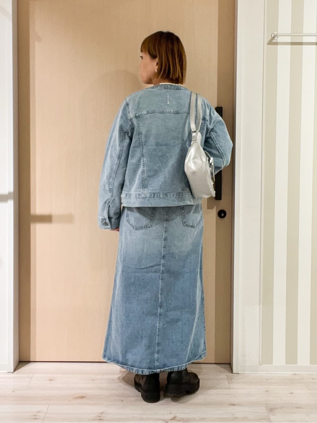 ぷくりんさんの「SHOO･LA･RUE｜【SHOO・LA・RUE DENIM】シンプルだから使いやすい Aラインスカート」を使ったコーディネート