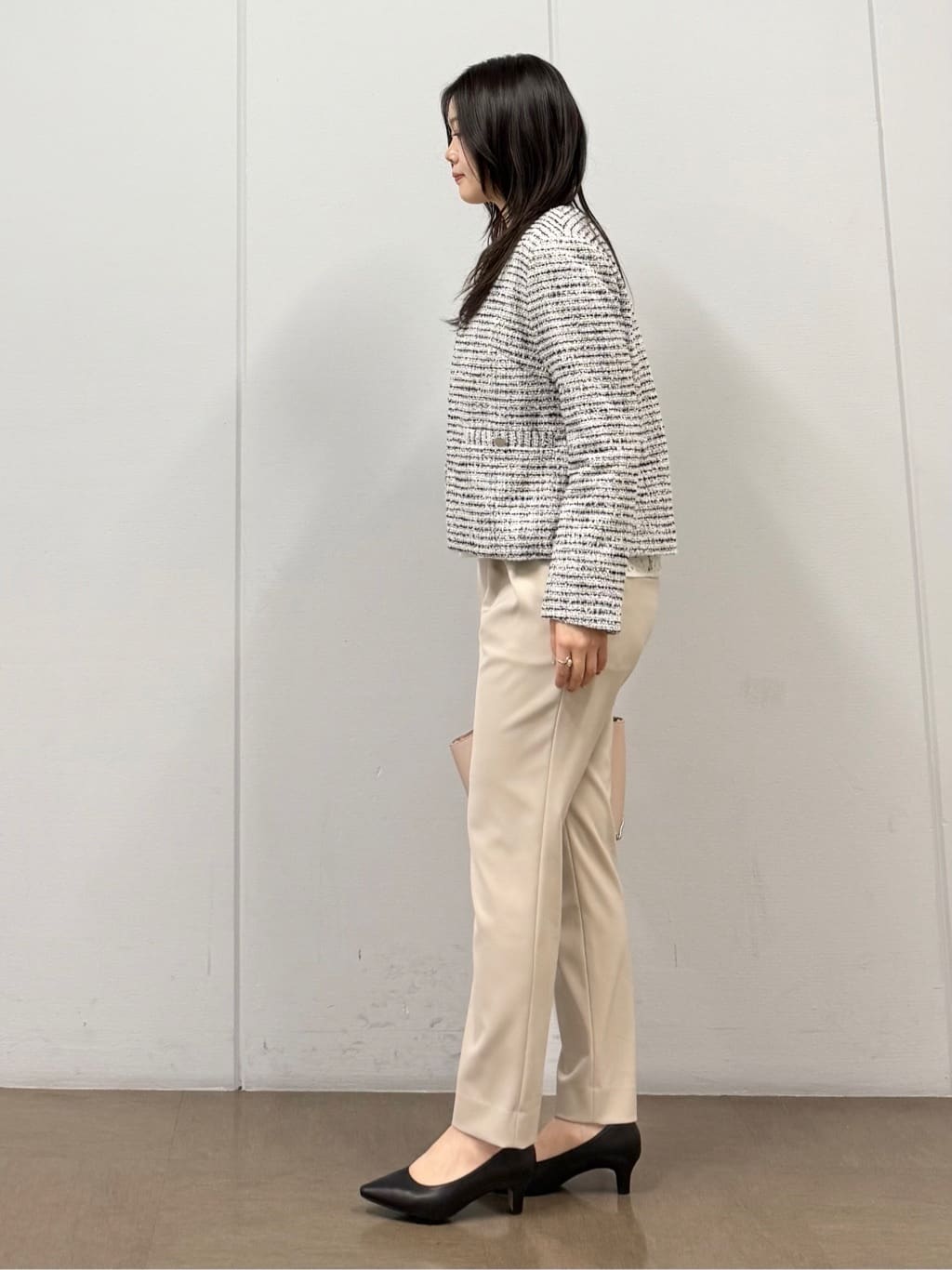 mizukiさんの「INDIVI｜【セレモニー／洗える】ミックスツイードライトジャケット」を使ったコーディネート